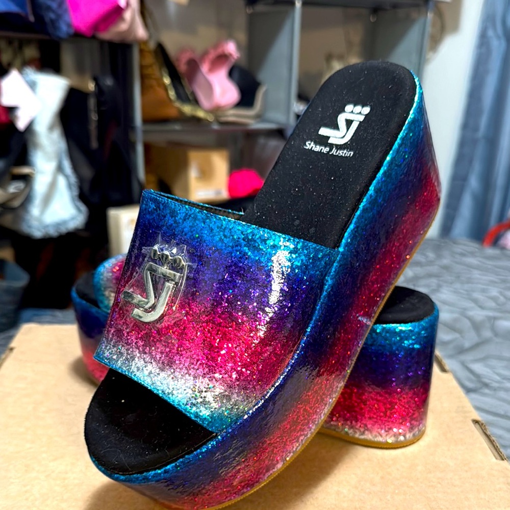 Women's Multicolor Shane Justin Platform Sandals